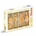 Puzzle 1000 piese Alphonse Mucha Orele zilei DToys