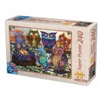 Puzzle 240 piese DToys Bufnite colorate