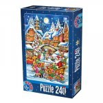 Puzzle 240 piese scena cu Mos craciun DToys