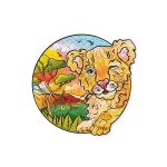 Puzzle 2D din lemn WT playful little lion 112 piese