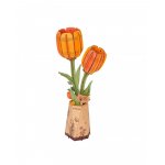 Puzzle 3D din lemn Rowood lalea portocalie 124 piese