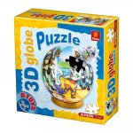 Puzzle 3D motanul incaltat 60 piese special globe DToys