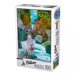 Puzzle pentru copii 100 piese DToys La Fontaine lupul si mielul