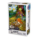 Puzzle pentru copii 240 piese DToys La Fontaine greierele si furnica
