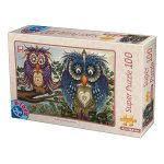 Puzzle super 100 piese DToys bufnite noaptea