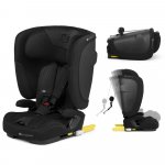 Scaun auto pentru copii Kinderkraft Fix2go Black, 76-150 cm, I-size, pliabil, prindere Top tether, spatar reglabil, SPS