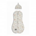 Saculet Swaddle pentru infasat nou nascut + caciulita First Step Forest Ivory Sleepee
