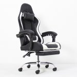 Scaun ergonomic pentru gaming, cotiere, tetiera, suport lombar, spatar rabatabil, suport picioare, inaltime reglabila