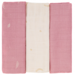 Set 3 scutece din muselina Fillikid Flowers din bambus si bumbac 75x75 cm