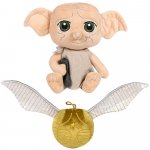 Set 2 jucarii din plus Dobby 15 cm (asezat) si Snitch Hotoaica aurie 8/25 cm Harry Potter