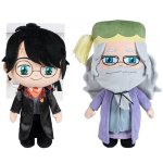 Set 2 jucarii din plus Harry Potter cu pelerina satinata 30 cm si Albus Dumbledore 32 cm