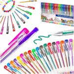 Set 25 pixuri cu gel pentru copii Ikonka, multicolore cu sclipici