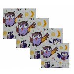 Set 4 lavete din muselina 40x40 cm Kreis Design Bufnite