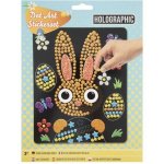 Set creativ mozaic cu abtibilduri holografice dot art cu tematica Paste iepuras Moxy