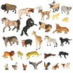 Set figurine pentru copii Zoo safari, cu 28 elemente in cutie de transport cu maner