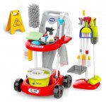 Set mare de curatenie Matadi Home Little Helper Red cu aspirator vertical electronic cu capete interschimbabile,functie aspirare,26 accesorii menaj,carucior cu roti