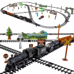 Set trenulet electric Doris cu telecomanda,locomotiva cu fum real