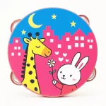 Tamburina girafa pentru copii Roz