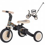 Tricicleta pentru copii Petite&Mars City Beat Turbo, editie limitata, 5 in 1, multifunctionala, vehicul de impins, bicicleta cu/fara pedale, maner de ghidaj