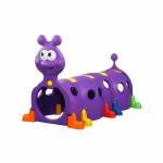 Tunel de joaca pentru copii Nichiduta Garden Omida mov, design modular cu 4 segmente tubulare, robust si sigur, dimensiune 185 x 100 x 103 cm