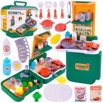 Valiza de Bucatarie pentru Copii Little Cook, pliabila si portabila, include 29 accesorii esentiale