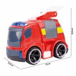 Vehicul de urgenta pentru copii Malplay, cu lumini si sunete realiste, design dinamic si detaliat, constructie solida, dimensiune 10 x 5.5 x 6.5 cm, Pompieri