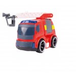 Vehicul de urgenta pentru copii Malplay, cu lumini si sunete realiste, design dinamic si detaliat, constructie solida, dimensiune 10 x 5.5 x 6.5 cm, Pompieri cu scara