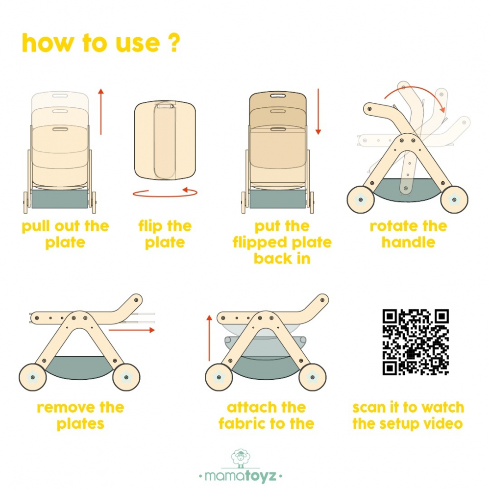 Antepremergator MamaToyz model City cu masuta de activitati din lemn 5 in 1 - 3