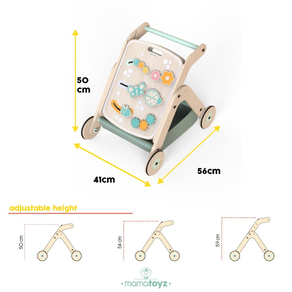 Antepremergator MamaToyz model City cu masuta de activitati din lemn 5 in 1 - 6