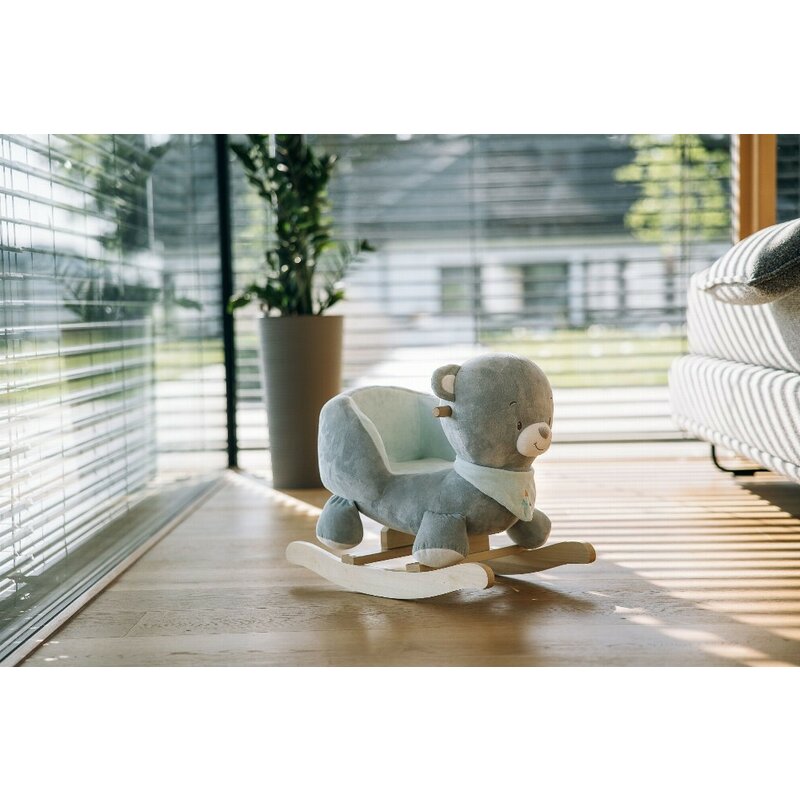 Balansoar pentru copii Free2Play Max the Bear Blue din lemn 18 luni+ - 1