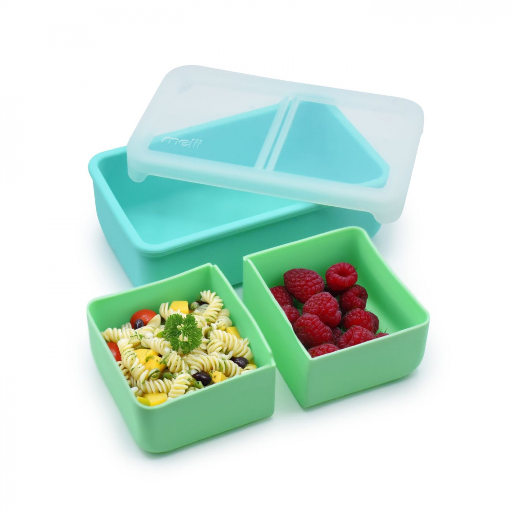 Cutie pranz bento Melii cu compartimente detasabile mint blue