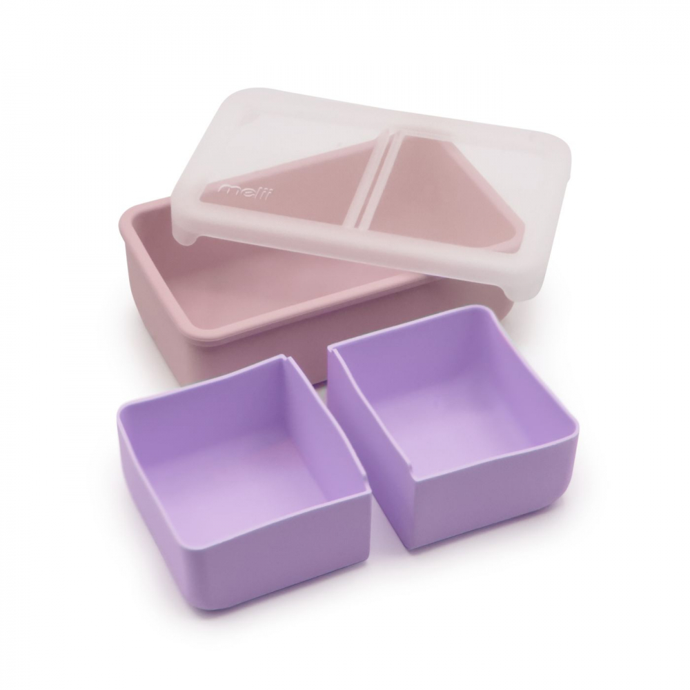 Cutie pranz bento Melii cu compartimente detasabile pink purple
