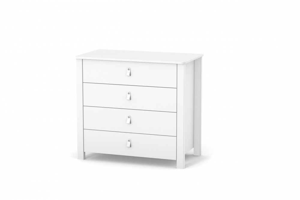 Comoda cu 4 sertare si manere din piele Veres 900 Monaco