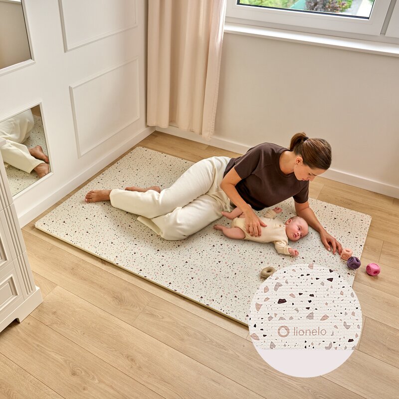 Covoras educativ tip puzzle Lionelo Yoka Bej din spuma 173x116 cm - 1