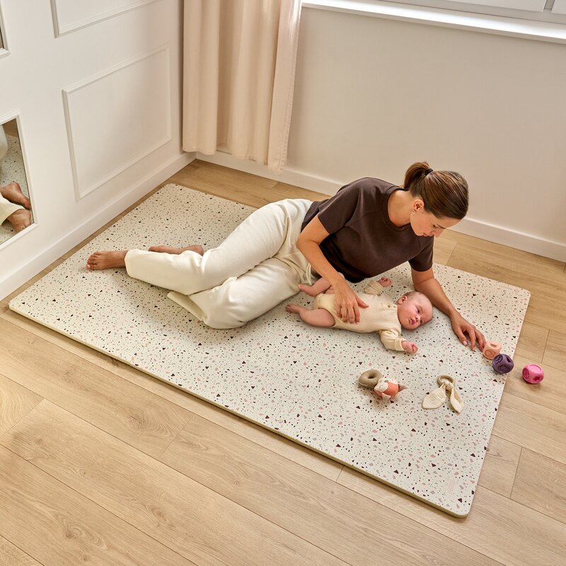 Covoras educativ tip puzzle Lionelo Yoka Bej din spuma 173x116 cm - 2