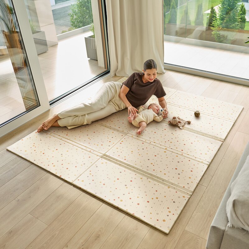 Covoras pliabil Lionelo Zora Bej din spuma 180x200 cm - 2