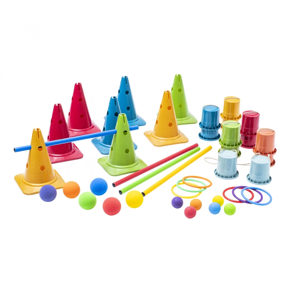 Cutie colorata pentru miscare set cu 43 piese