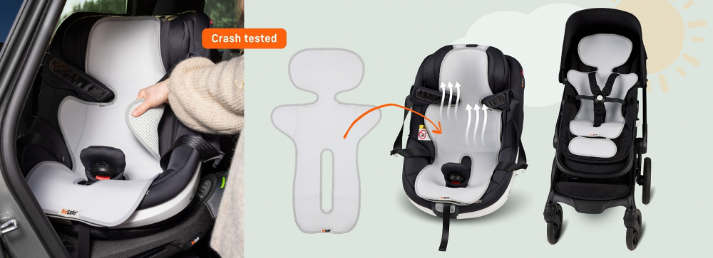 Husa pentru scaun auto sau carucior BeSafe Airflow Gri deschis - 1