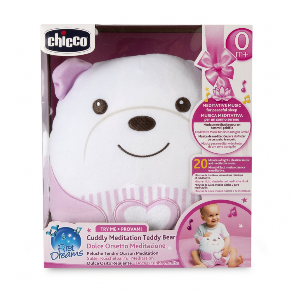 Jucarie ursulet de plus Chicco First dreams roz 0 luni+ - 3