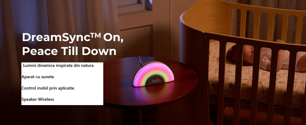 Lampa DreamSync smart cu sunete si muzica rainbow light Momcozy - 2