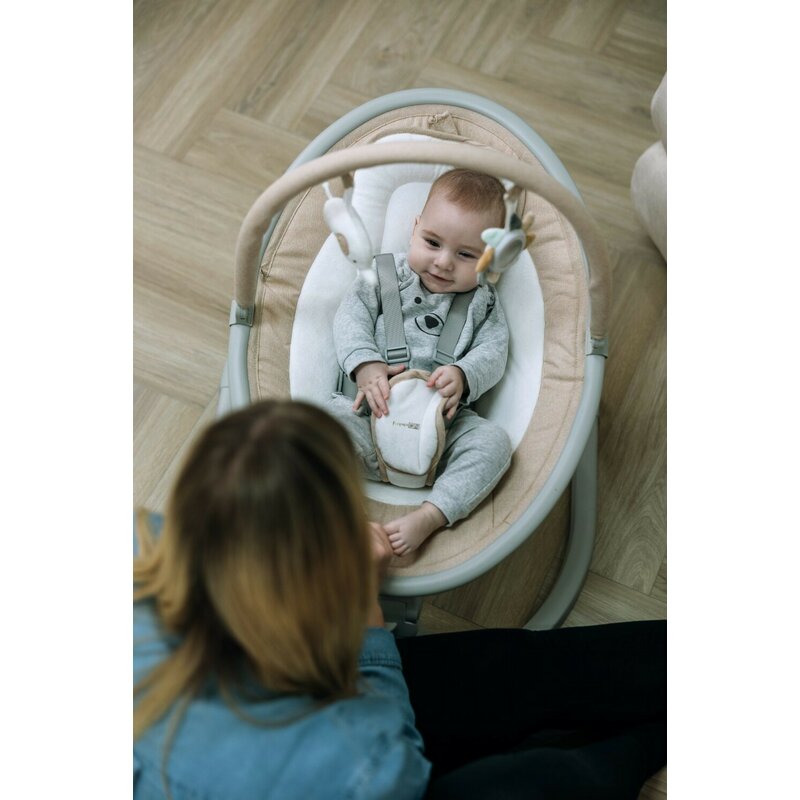 Leagan balansoar FreeOn Elite Beige cu 12 melodii, 5 viteze de balansare si 3 pozitii de reglare a spatarului - 3