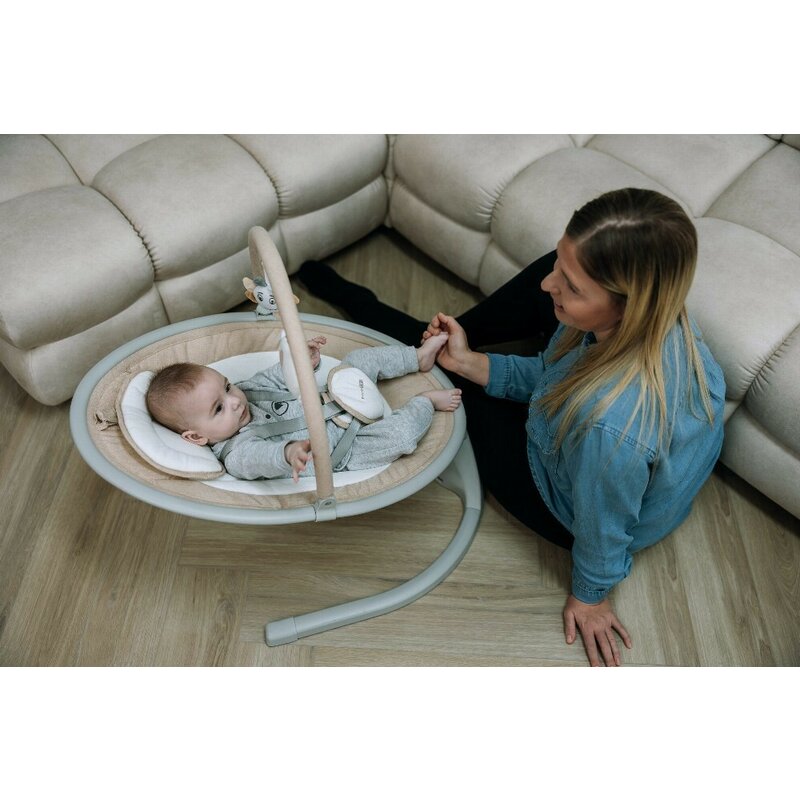 Leagan balansoar FreeOn Elite Beige cu 12 melodii, 5 viteze de balansare si 3 pozitii de reglare a spatarului - 5