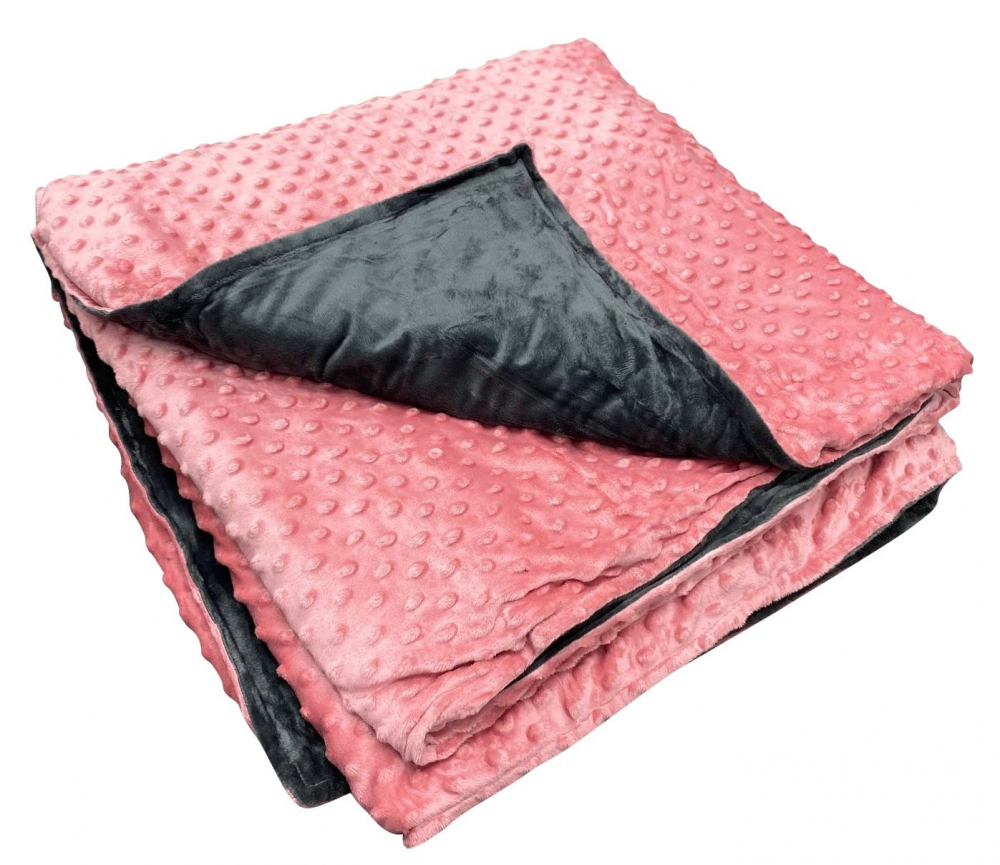 Patura ponderata de 3 kg roz cu gri 90 x 100 cm