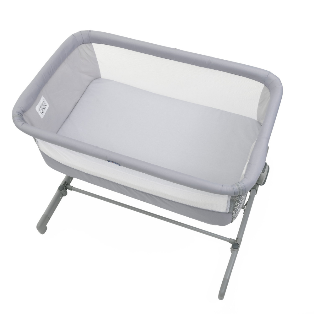 Patut atasabil Chicco Next 2 Me Go Soft grey cu saltea inclusa 0 luni+ - 1