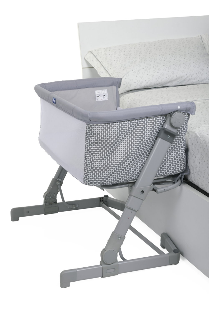 Patut atasabil Chicco Next 2 Me Go Soft grey cu saltea inclusa 0 luni+ - 2