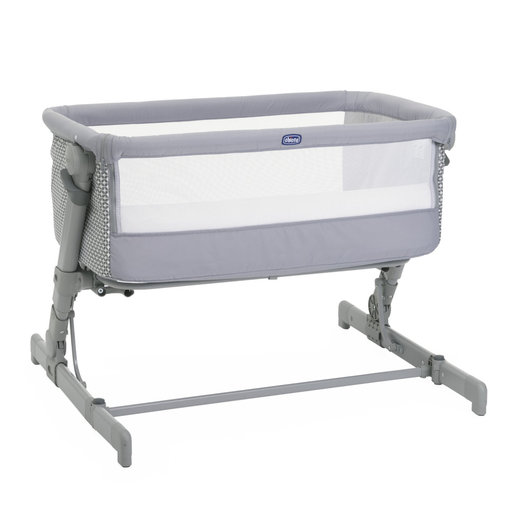Patut atasabil Chicco Next 2 Me Go Soft grey cu saltea inclusa 0 luni+ - 3
