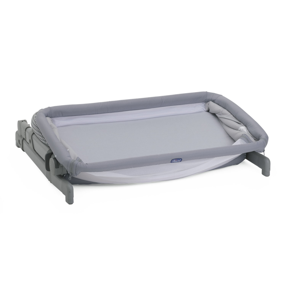 Patut atasabil Chicco Next 2 Me Go Soft grey cu saltea inclusa 0 luni+ - 4