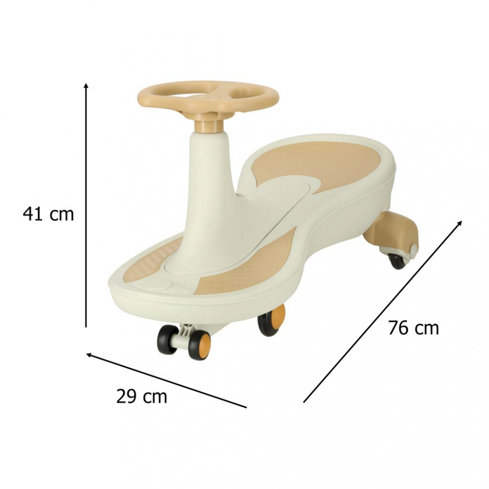 PlasmaCar pentru copii, Ikonka, fara pedale cu efecte sonore si luminoase led, whitebej de la 3 ani pana la greutatea maxima de 100 kg, dimensiune vehicul 76 x 41 x 29 cm - 6