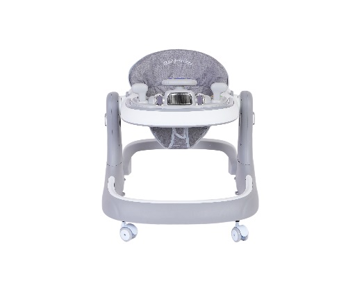 Premergator si Antepremergator 2 in 1 pentru copii Little Mom grey, pliabil, inaltime reglabila, sezut cu spatar, roti silentioase, panou interactiv detasabil cu sunete - 5