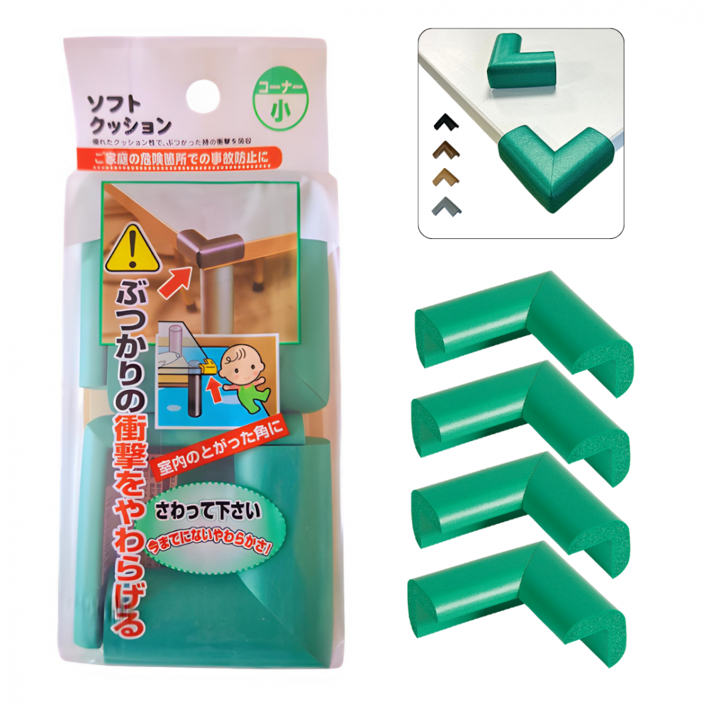 Set 4 protectii pentru colturi mobila Car Boy Safety verde 1.6 cm